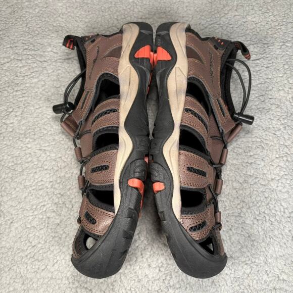 Eddie Bauer Fisherman Sandal Mens 9 Troy Leather Gorpcore Hiking Bump Toe Cinch - Picture 8 of 12